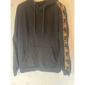 D&F Denim & Flower Ricky Singh Men's Black Camo Hooded GUC